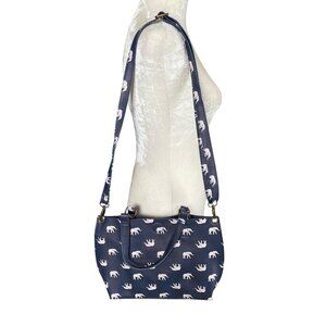 Women's blue and white elephant pattern shoulder bag handbag bag